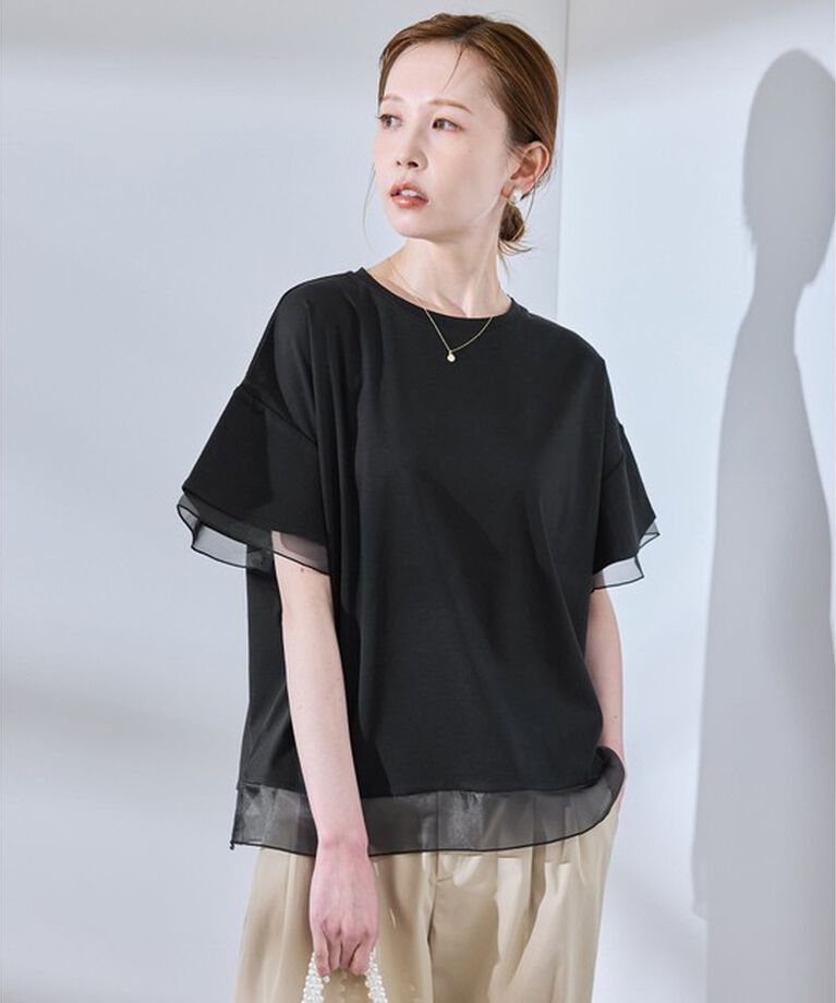 Rope’Picnic「【UVカット・接触冷感】着丈が選べる70シルケットシアードッキングトップス」|Tシャツ・カットソー|