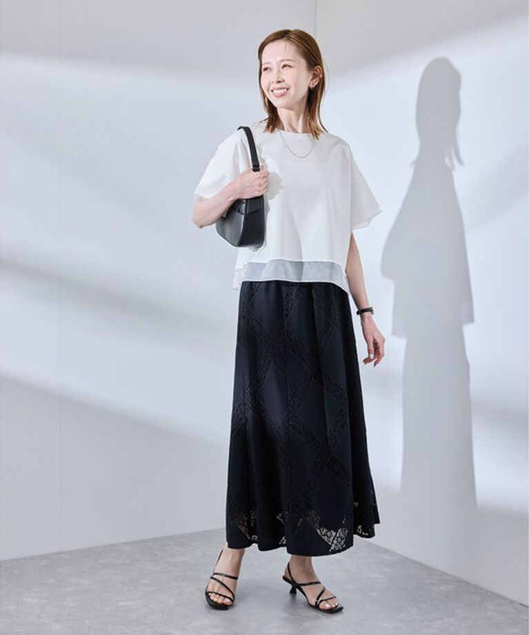 Rope’Picnic「【UVカット・接触冷感】着丈が選べる70シルケットシアードッキングトップス」|Tシャツ・カットソー|