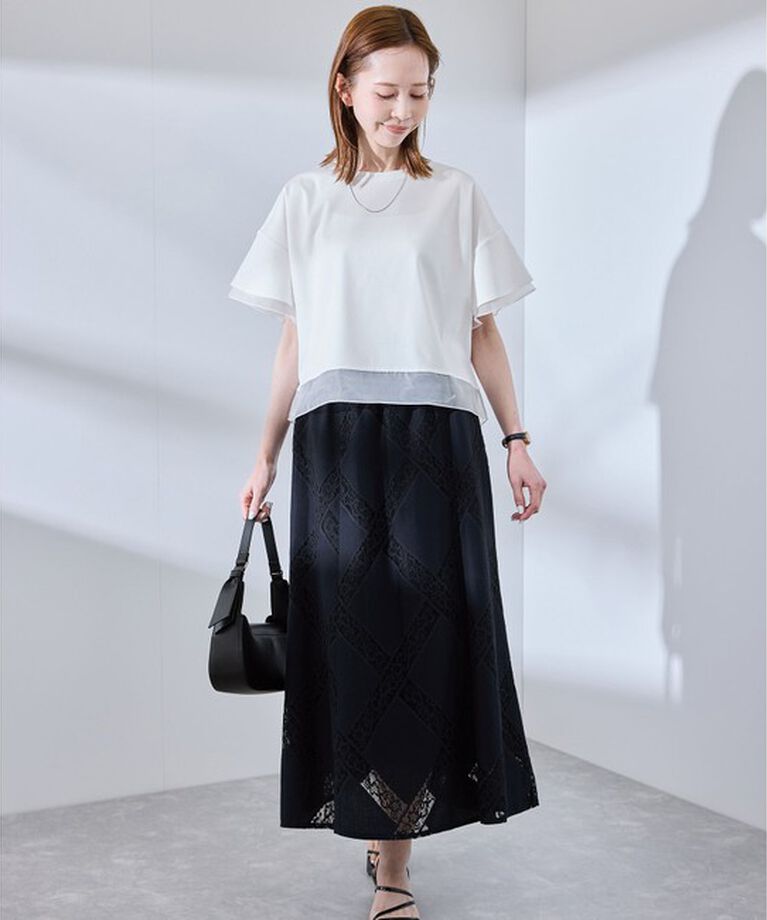 Rope’Picnic「【UVカット・接触冷感】着丈が選べる70シルケットシアードッキングトップス」|Tシャツ・カットソー|