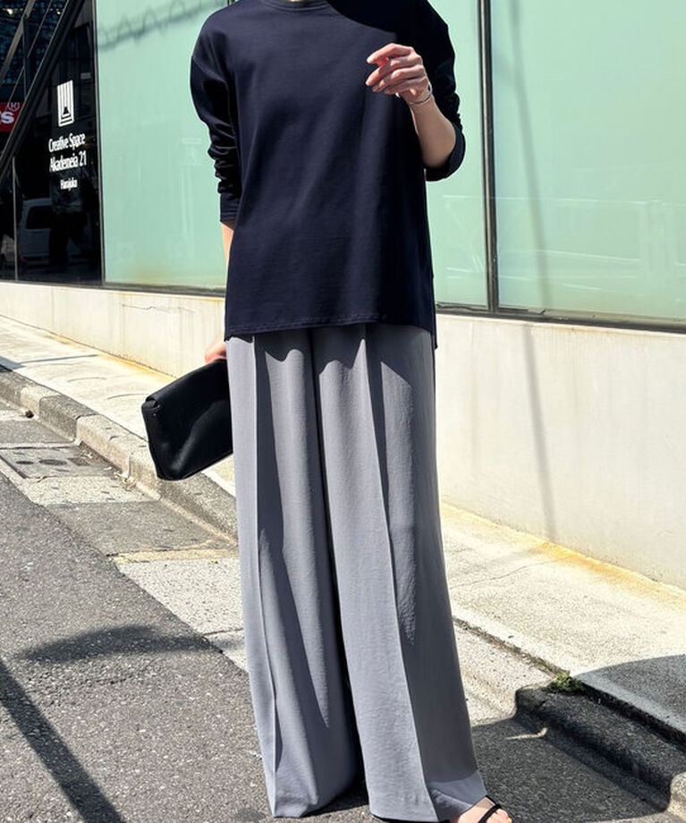  「【SNSで話題！万能ロンT】ポンチ切替ロンT」|Tシャツ・カットソー|