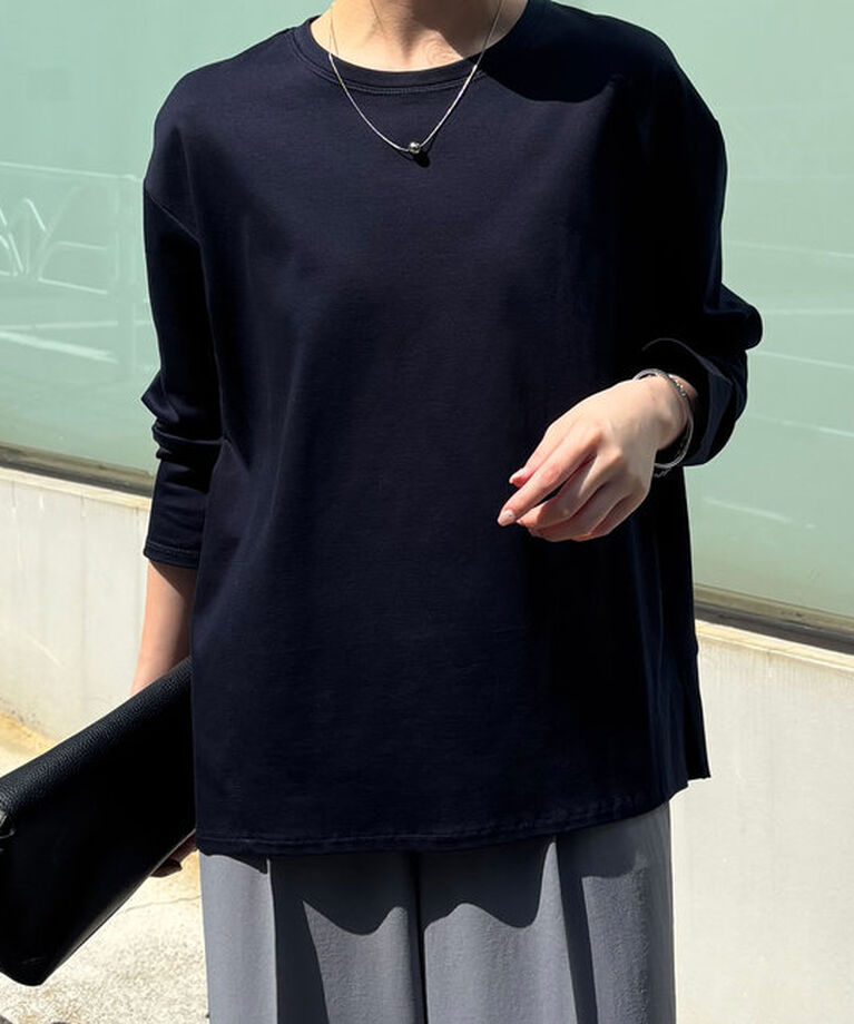  「【SNSで話題！万能ロンT】ポンチ切替ロンT」|Tシャツ・カットソー|