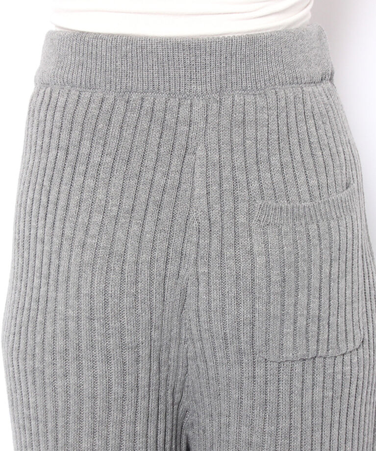  「【再入荷】裁ち切りリブニットパンツ」|チノ|