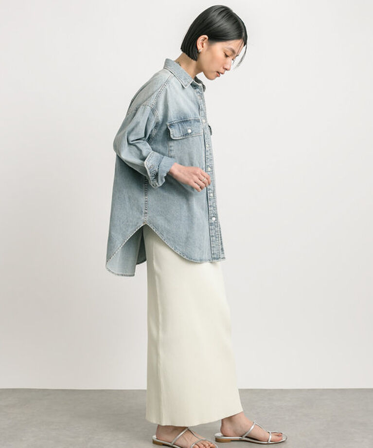  「【マイナス3kg/レビュー高評価☆】リブタイトスカート」|スカート|