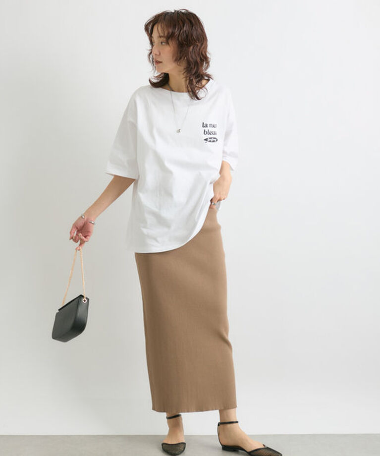  「【マイナス3kg/レビュー高評価☆】リブタイトスカート」|スカート|
