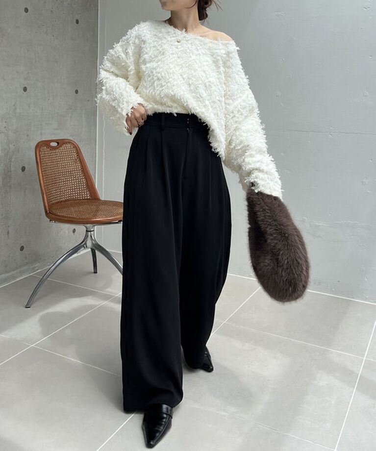  「【人気アイテム再入荷】フリンジボートネックプルオーバー」|ニット・セーター|