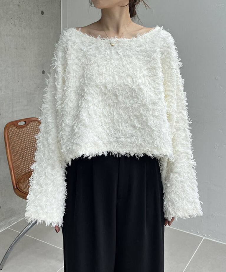  「【人気アイテム再入荷】フリンジボートネックプルオーバー」|ニット・セーター|