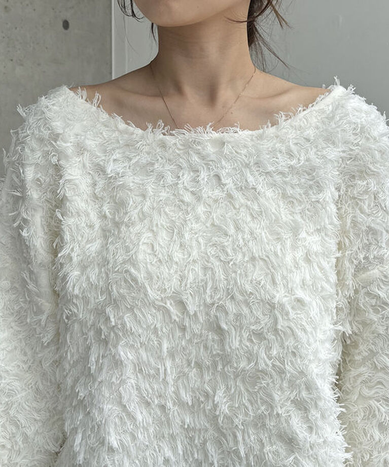  「【人気アイテム再入荷】フリンジボートネックプルオーバー」|ニット・セーター|