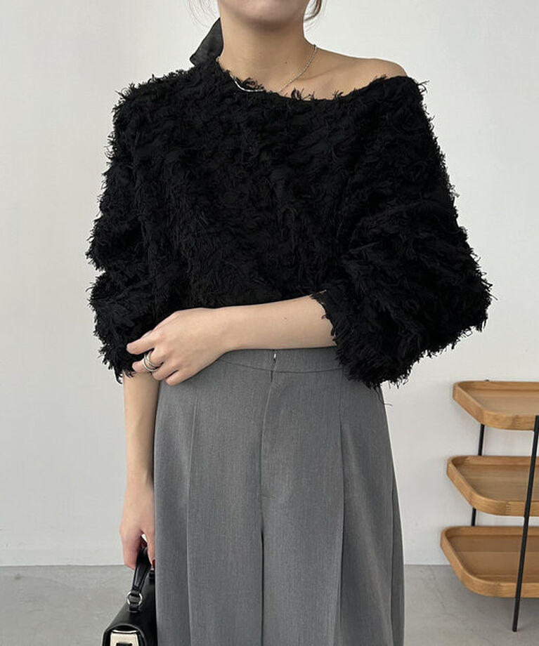  「【人気アイテム再入荷】フリンジボートネックプルオーバー」|ニット・セーター|