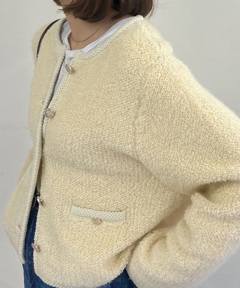  「【ご好評につき再入荷！】ツイードニットジャケット」|カーディガン|