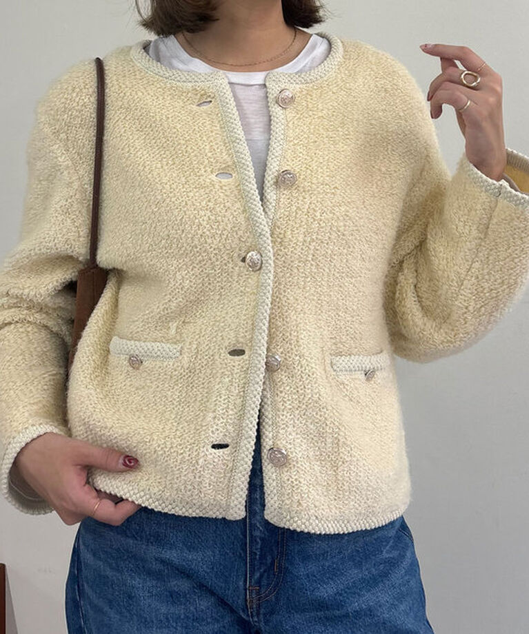  「【ご好評につき再入荷！】ツイードニットジャケット」|カーディガン|