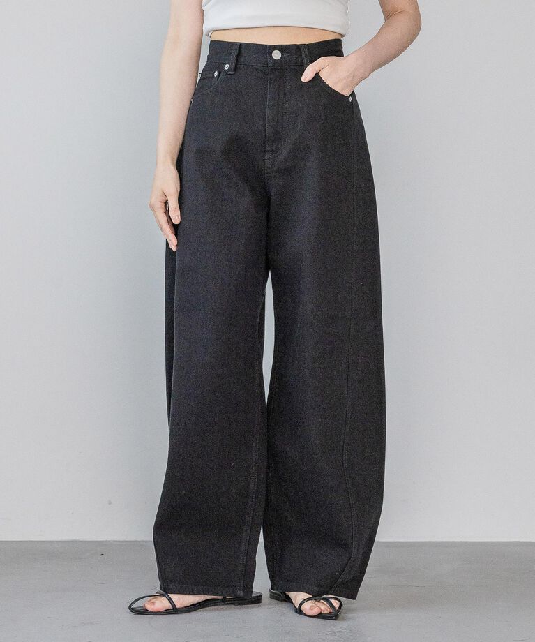 A part by 「【再入荷】Apbコクーンデニムパンツ」|デニム|ブラック