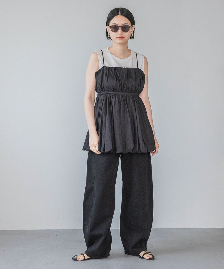 A part by 「【再入荷】Apbコクーンデニムパンツ」|デニム|