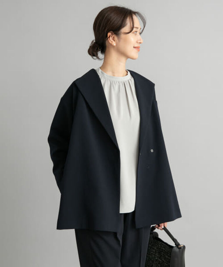 URBAN RESEARCH DOORS「DOORS ダブルクロスショートガウン」|その他|NAVY