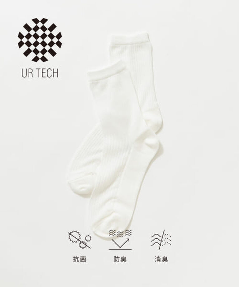 URBAN RESEARCH「UR 『UR TECH』針抜きシアーソックス」|ソックス|WHITE
