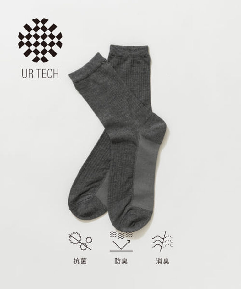 URBAN RESEARCH「UR 『UR TECH』針抜きシアーソックス」|ソックス|CHARCOAL