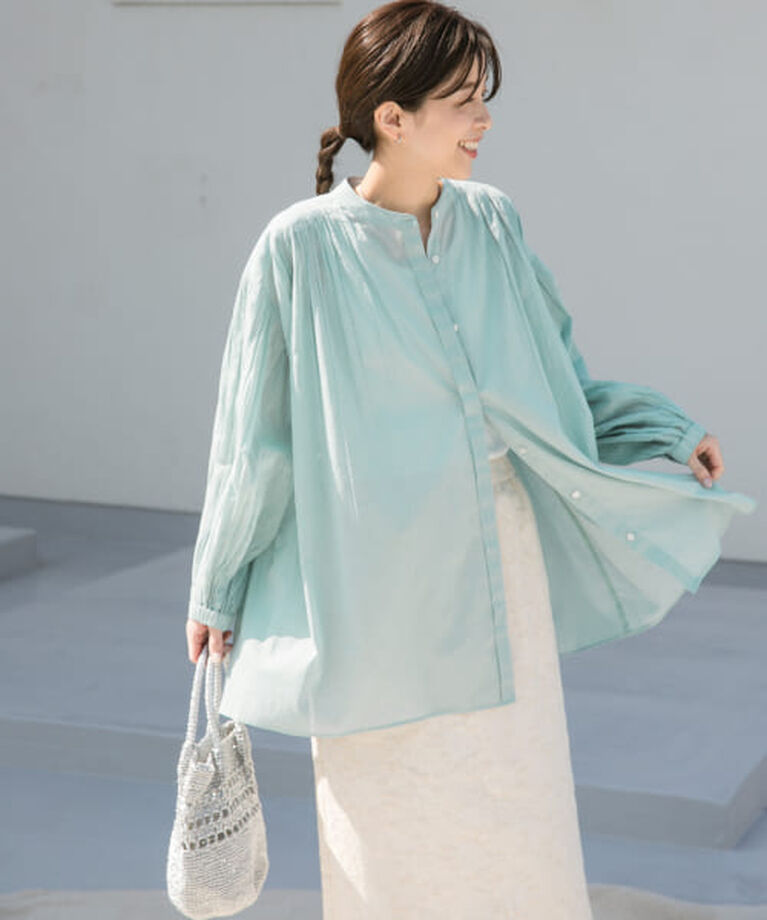 URBAN RESEARCH DOORS「DOORS コットンボイルギャザーブラウス」|シャツ・ブラウス|MINT