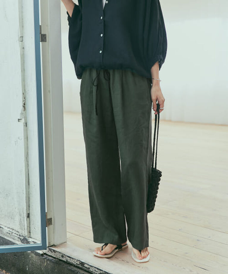 URBAN RESEARCH DOORS「DOORS リネンイージーパンツ」|その他|GREEN