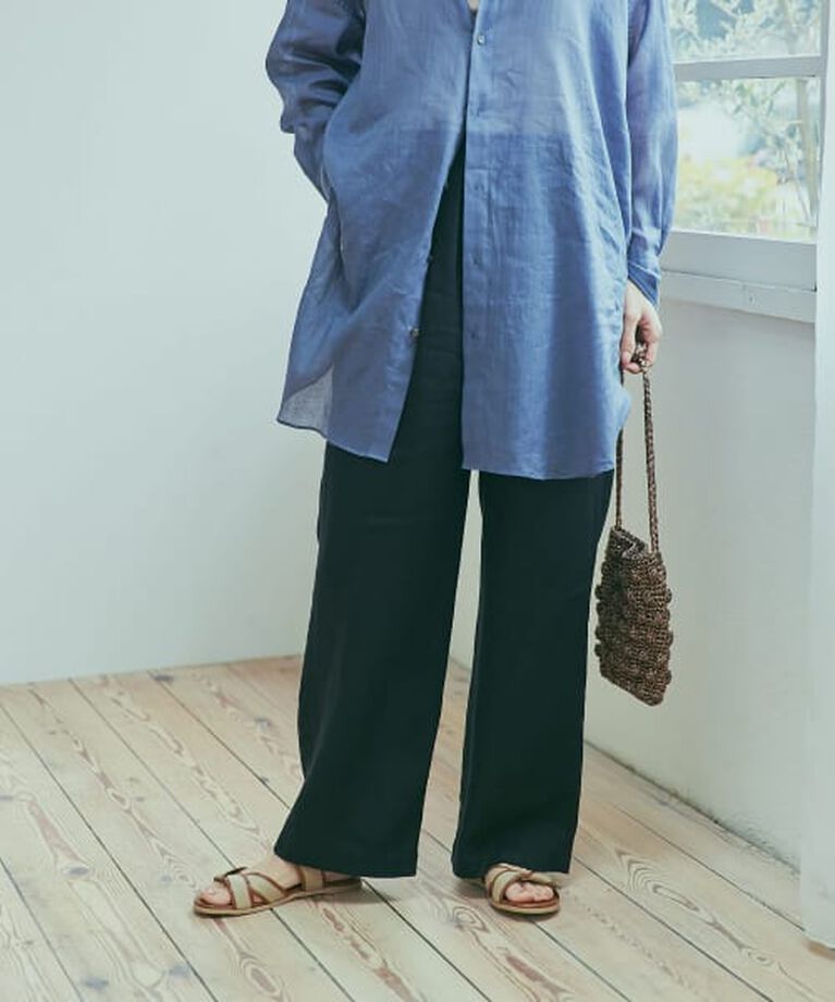 URBAN RESEARCH DOORS「DOORS リネンイージーパンツ」|その他|BLACK