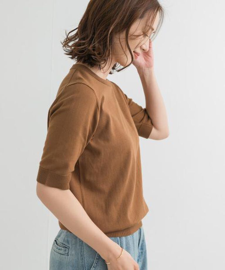 URBAN RESEARCH DOORS「DOORS 『UR TECH ひやサラクール』コットンハーフスリーブKNIT」|ニット・セーター|