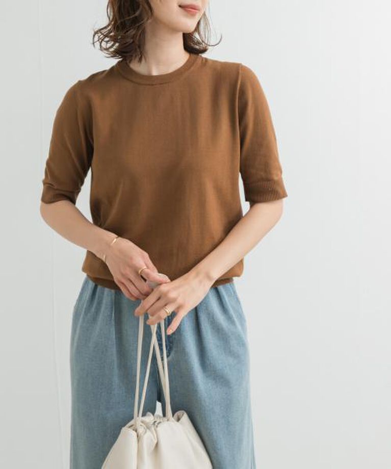 URBAN RESEARCH DOORS「DOORS 『UR TECH ひやサラクール』コットンハーフスリーブKNIT」|ニット・セーター|