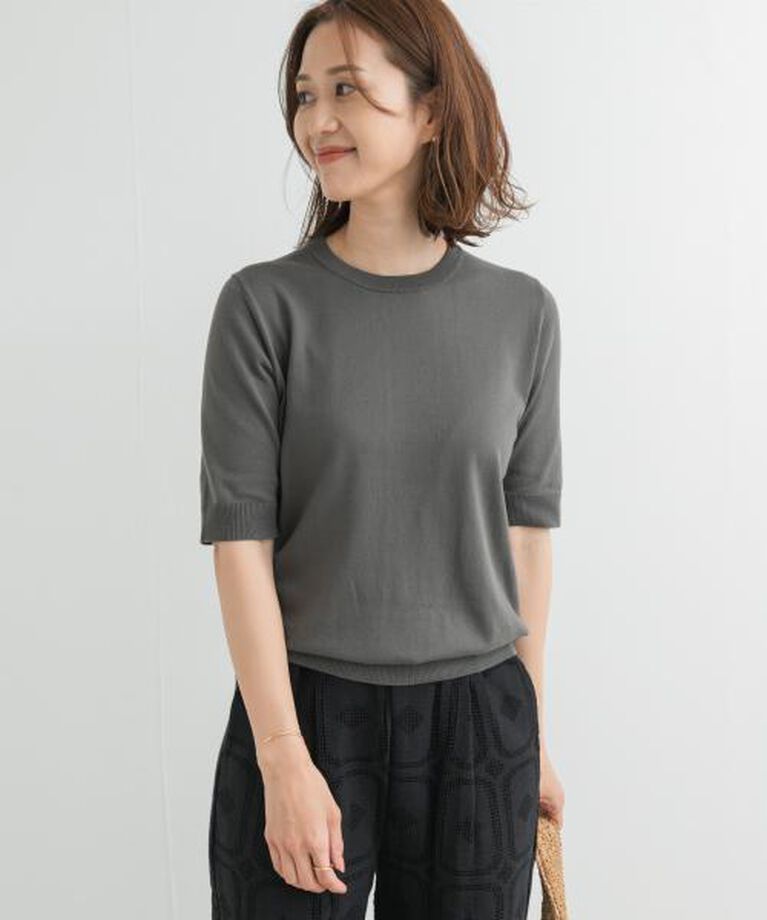URBAN RESEARCH DOORS「DOORS 『UR TECH ひやサラクール』コットンハーフスリーブKNIT」|ニット・セーター|