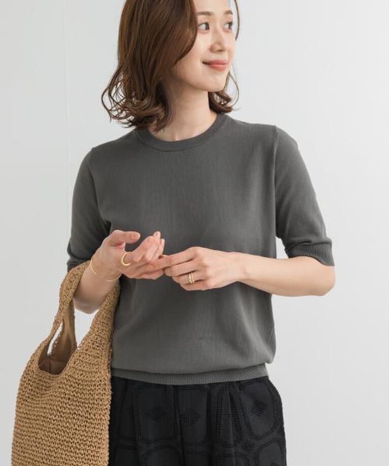 URBAN RESEARCH DOORS「DOORS 『UR TECH ひやサラクール』コットンハーフスリーブKNIT」|ニット・セーター|