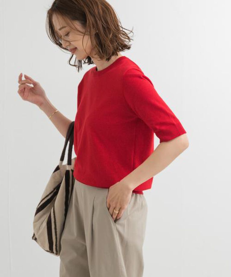 URBAN RESEARCH DOORS「DOORS 『UR TECH ひやサラクール』コットンハーフスリーブKNIT」|ニット・セーター|