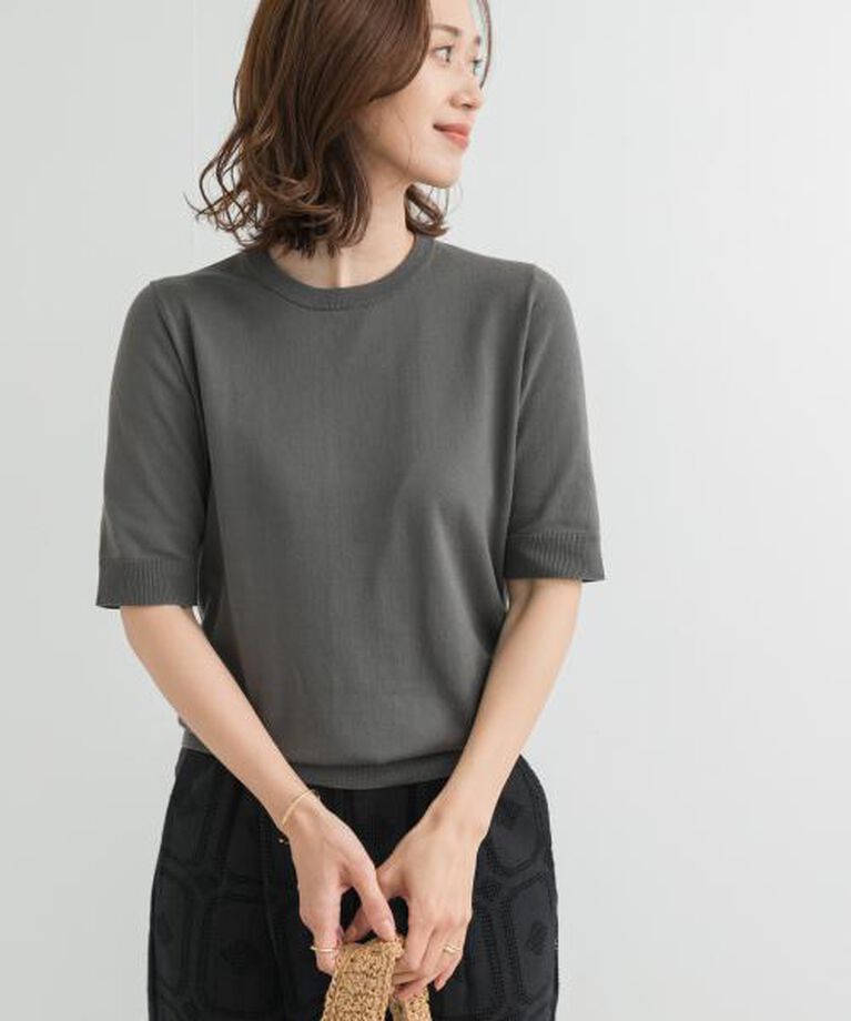 URBAN RESEARCH DOORS「DOORS 『UR TECH ひやサラクール』コットンハーフスリーブKNIT」|ニット・セーター|