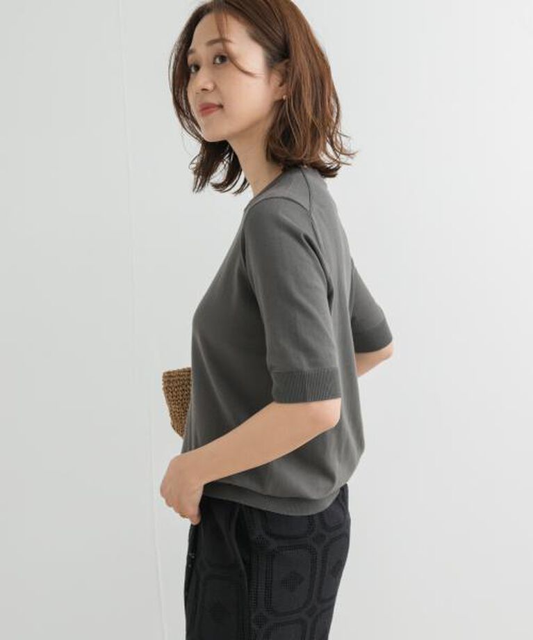 URBAN RESEARCH DOORS「DOORS 『UR TECH ひやサラクール』コットンハーフスリーブKNIT」|ニット・セーター|