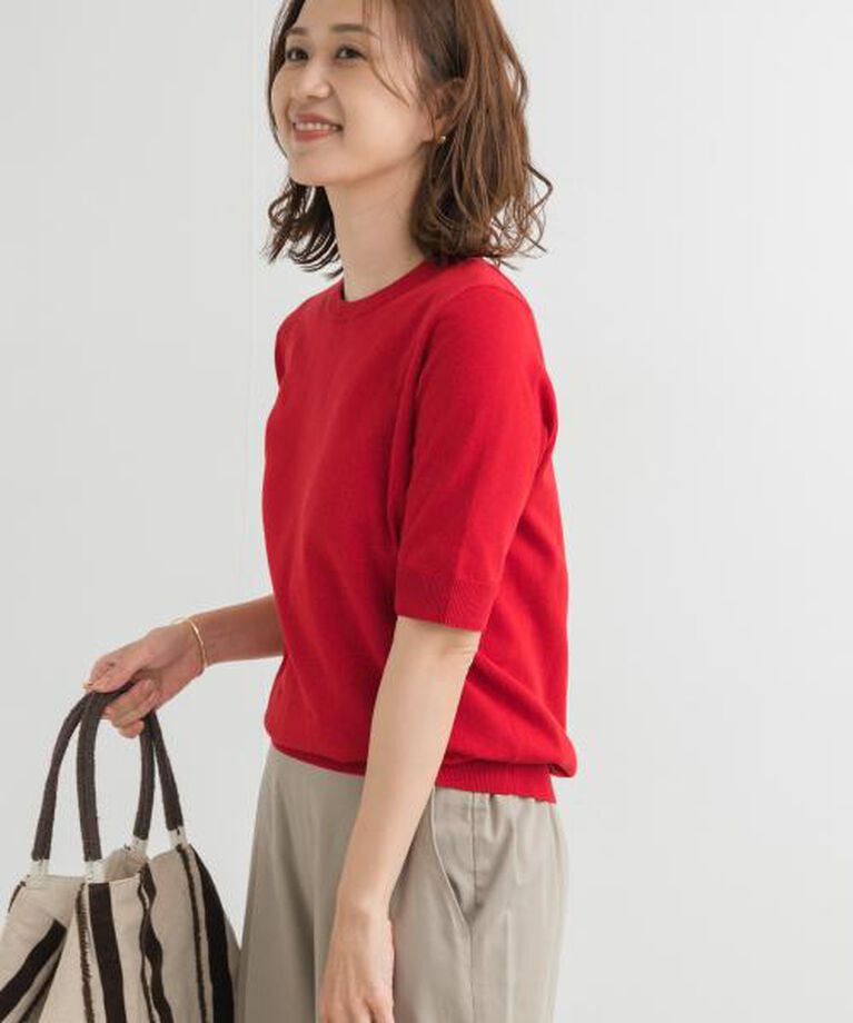 URBAN RESEARCH DOORS「DOORS 『UR TECH ひやサラクール』コットンハーフスリーブKNIT」|ニット・セーター|