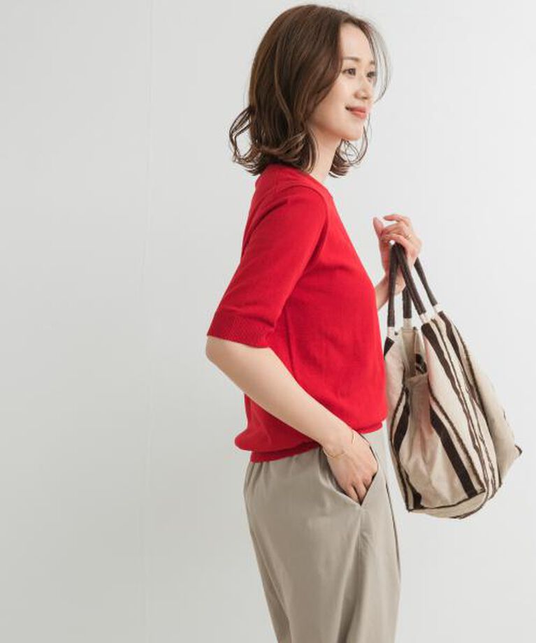 URBAN RESEARCH DOORS「DOORS 『UR TECH ひやサラクール』コットンハーフスリーブKNIT」|ニット・セーター|