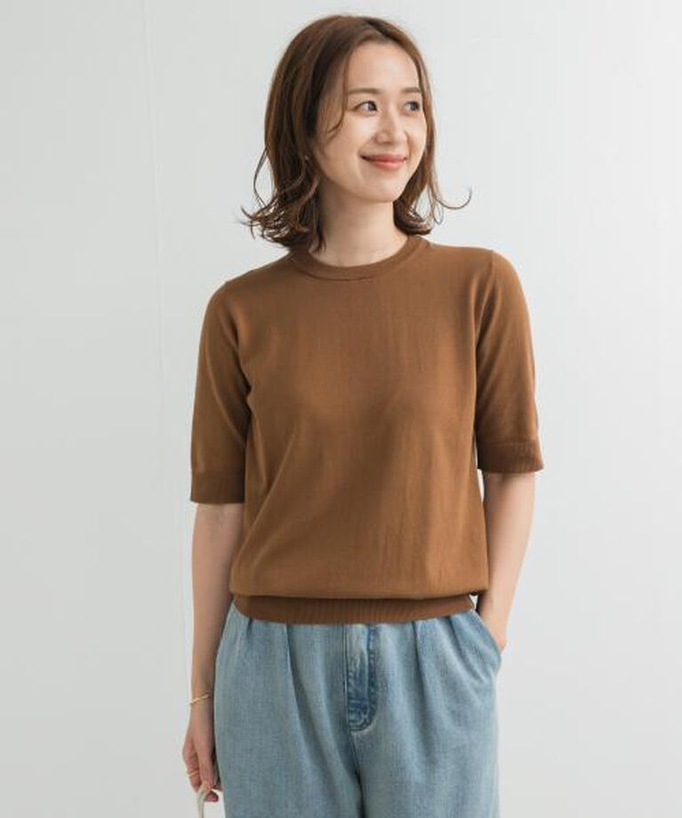 URBAN RESEARCH DOORS「DOORS 『UR TECH ひやサラクール』コットンハーフスリーブKNIT」|ニット・セーター|