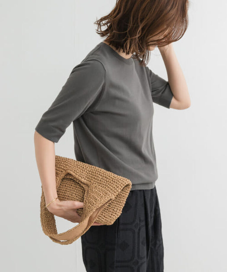 URBAN RESEARCH DOORS「DOORS 『UR TECH ひやサラクール』コットンハーフスリーブKNIT」|ニット・セーター|CHARCOAL