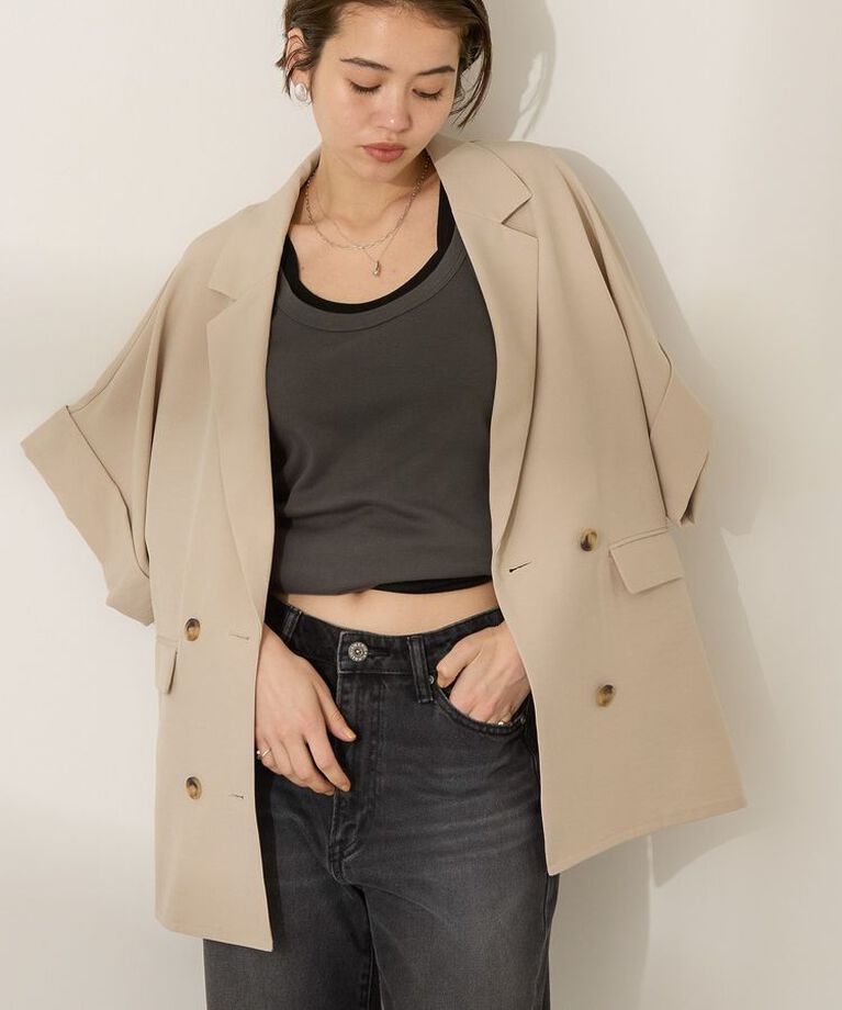 AMERICAN HOLIC「テーラード半袖ジャケット　|　25SS/春夏/レディース/カジュアル/セットアップ対応」|その他|