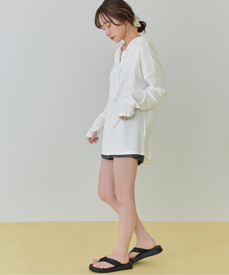 SEA DRESS「オーバーシルエットラッシュパーカープルオーバー」|ビキニトップス|