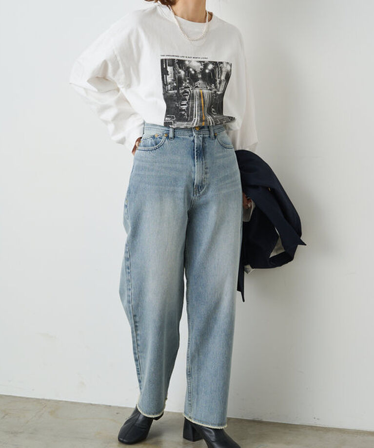  「《リバイバル》【低身長/高身長対応】タテストレッチ足長デニムパンツ」|その他|