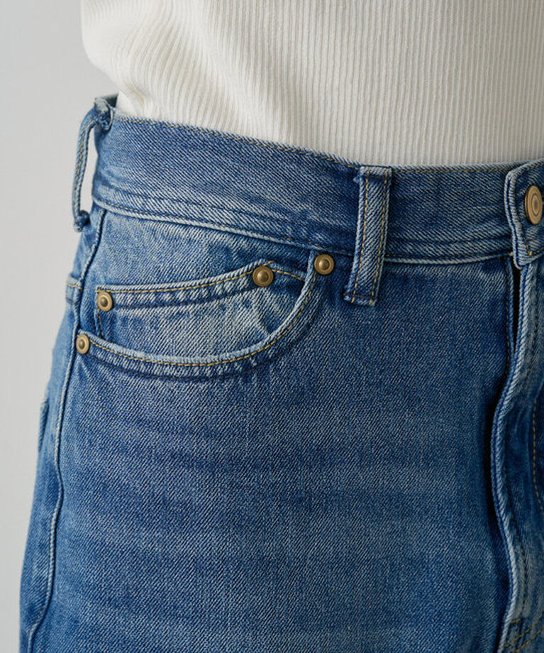  「《リバイバル》【低身長/高身長対応】タテストレッチ足長デニムパンツ」|その他|