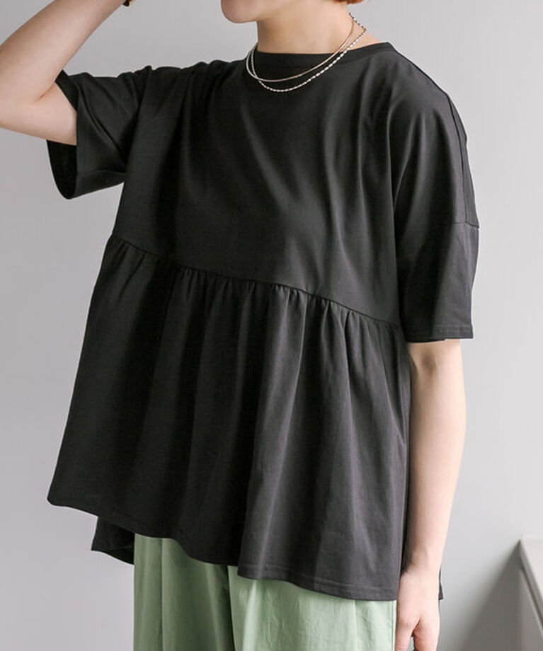  「《リバイバル》【WEB限定/Du noir】バッグリボンペプラムTシャツ」|プルオーバー|