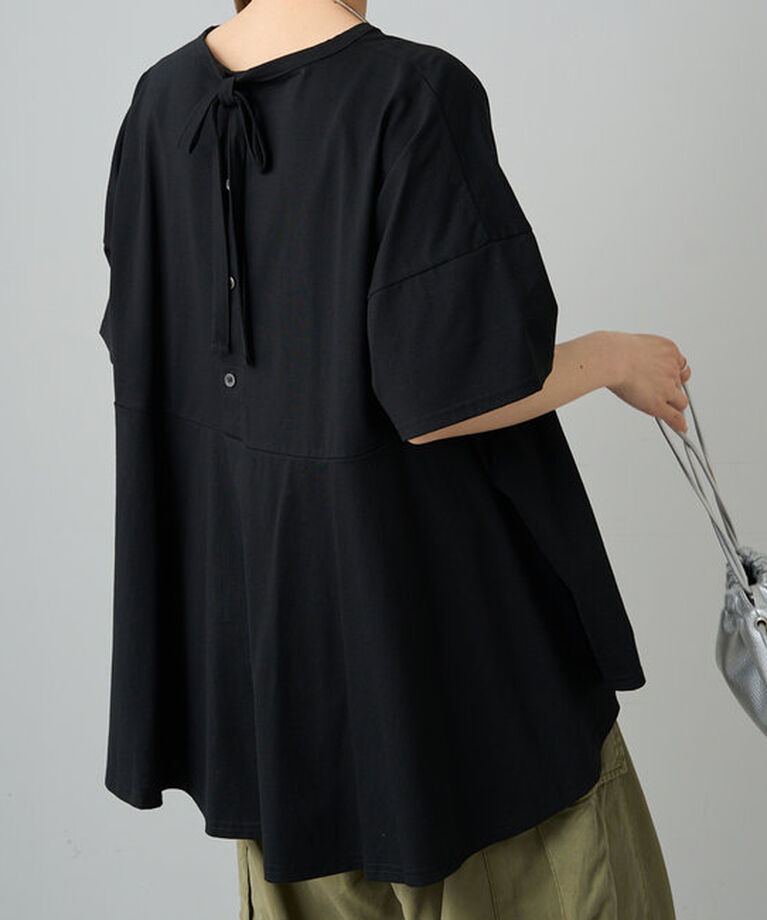  「《リバイバル》【WEB限定/Du noir】バッグリボンペプラムTシャツ」|プルオーバー|