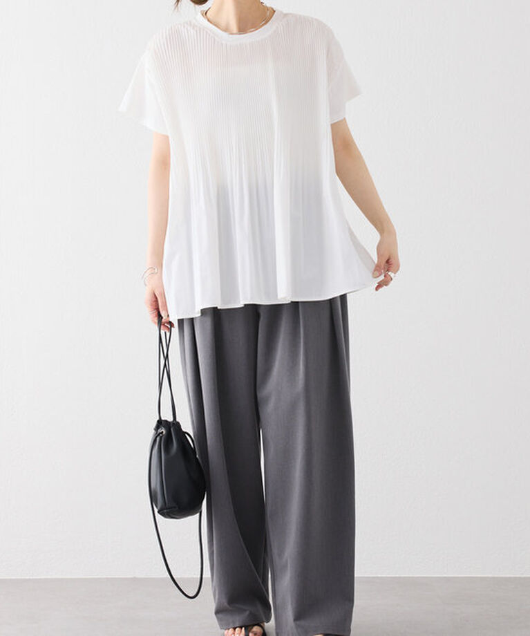  「《リバイバル》【WEB限定/Du noir】フロントプリーツTシャツ」|プルオーバー|