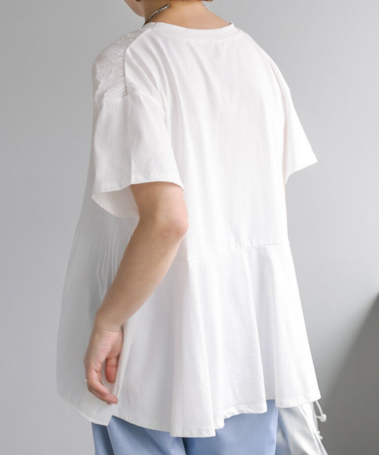  「《リバイバル》【WEB限定/Du noir】フロントプリーツTシャツ」|プルオーバー|