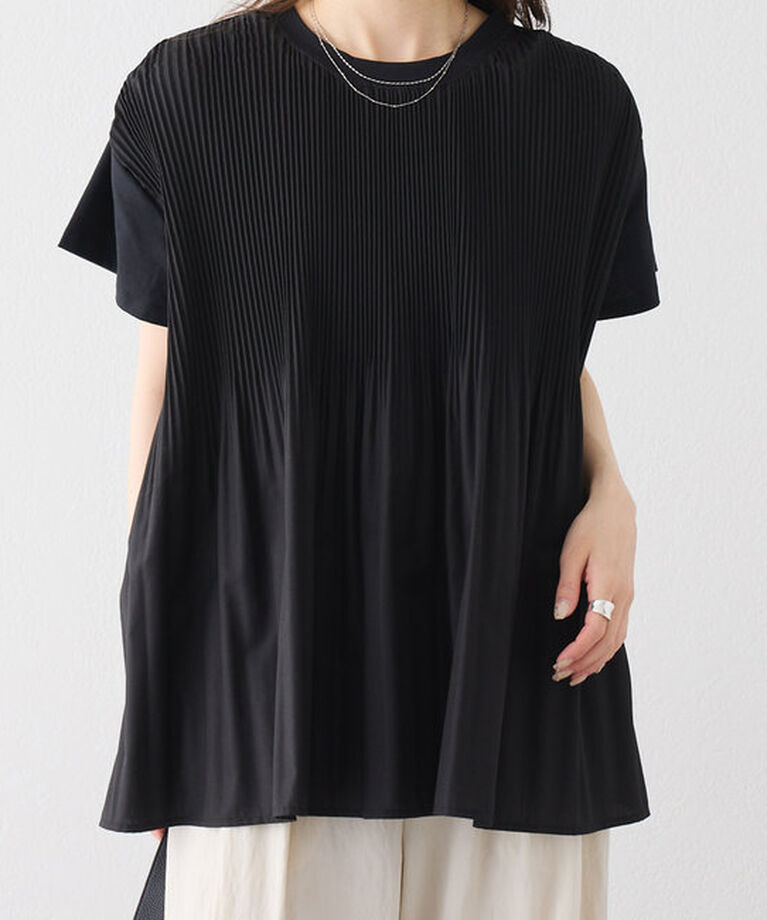  「《リバイバル》【WEB限定/Du noir】フロントプリーツTシャツ」|プルオーバー|