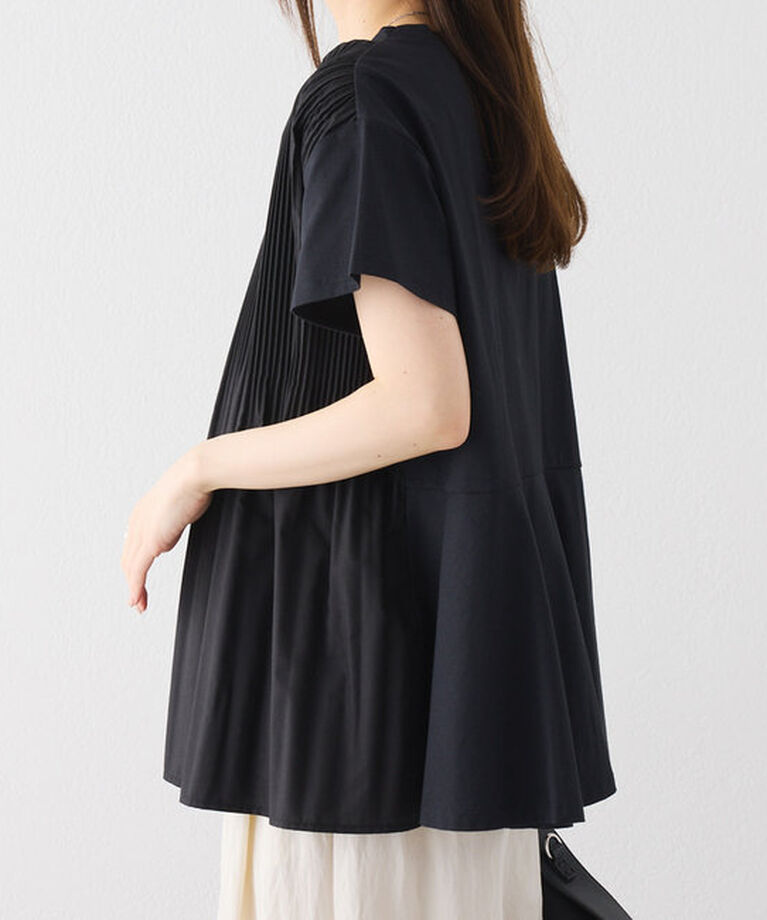 「《リバイバル》【WEB限定/Du noir】フロントプリーツTシャツ」|プルオーバー|