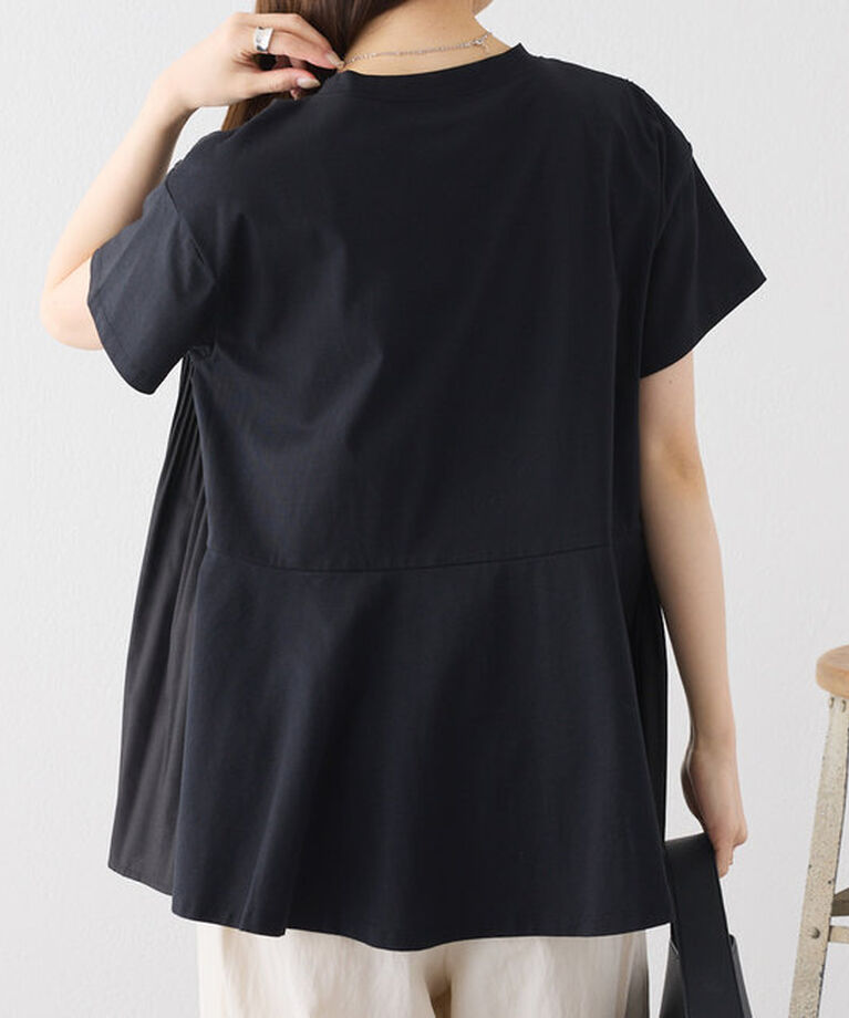  「《リバイバル》【WEB限定/Du noir】フロントプリーツTシャツ」|プルオーバー|