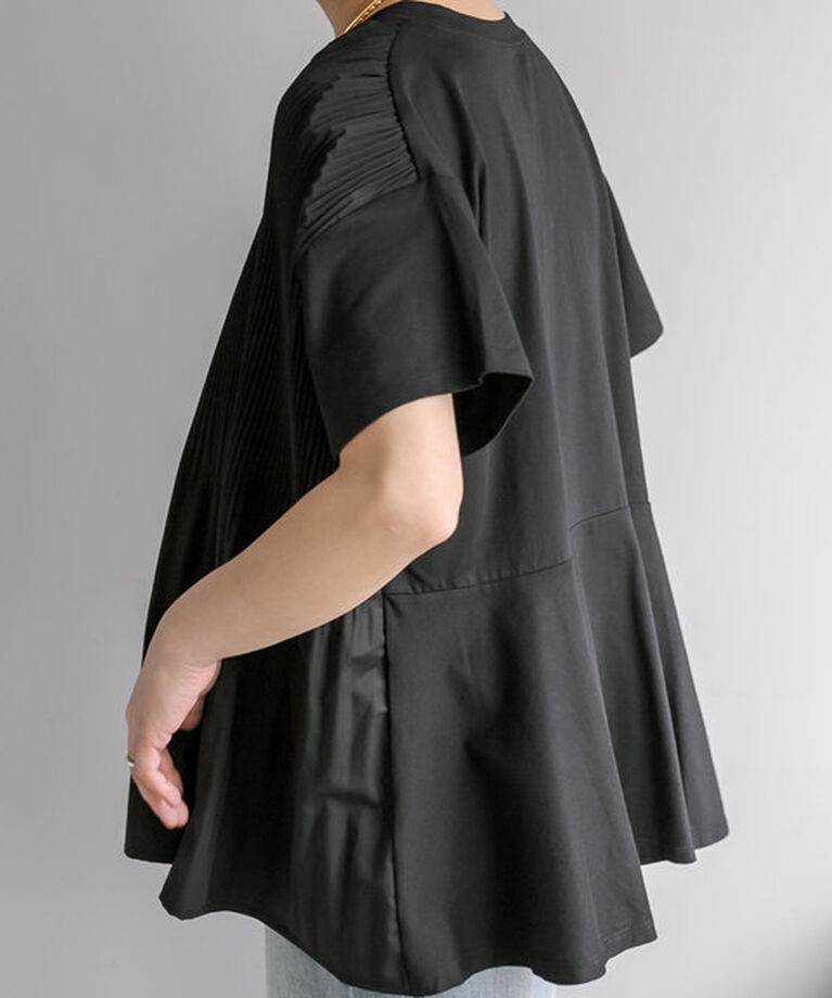  「《リバイバル》【WEB限定/Du noir】フロントプリーツTシャツ」|プルオーバー|