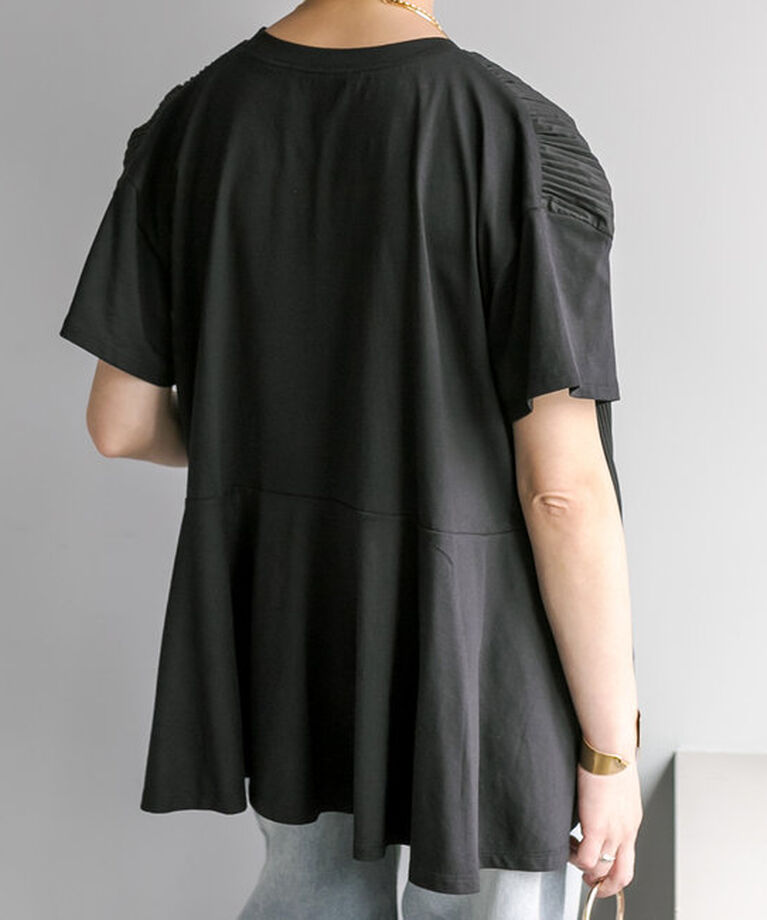  「《リバイバル》【WEB限定/Du noir】フロントプリーツTシャツ」|プルオーバー|