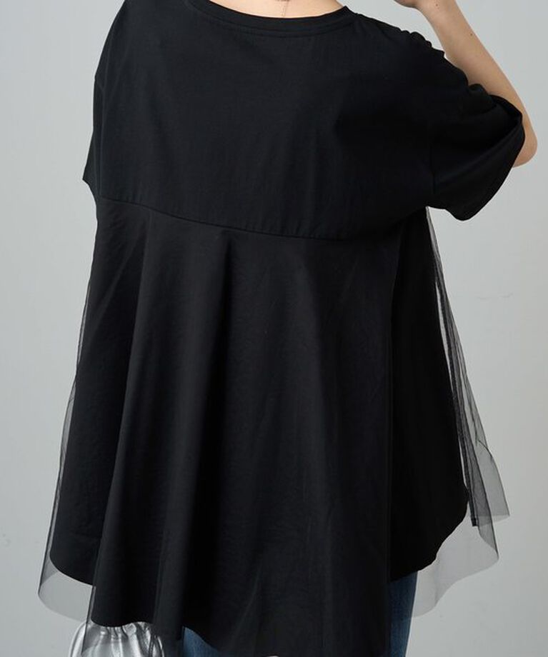  「《リバイバル》【WEB限定/Du noir】チュールドッキングTシャツ」|プルオーバー|