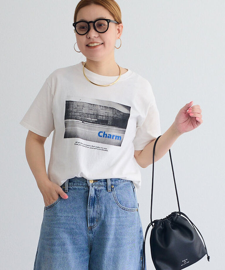  「【＠remi_usus企画】CharmフォトプリントTシャツ」|プルオーバー|オフホワイト
