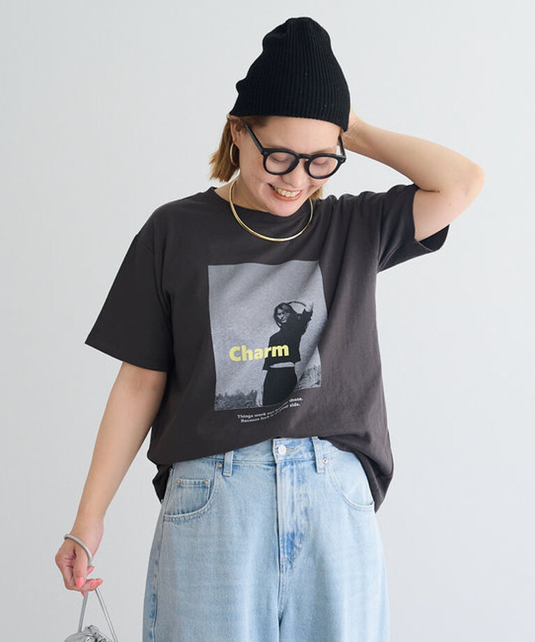  「【＠remi_usus企画】CharmフォトプリントTシャツ」|プルオーバー|