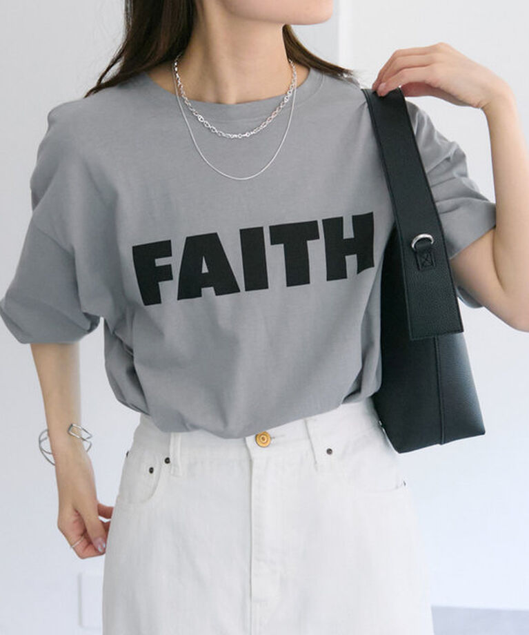  「【汗シミ防止素材】シンプルロゴTシャツ」|プルオーバー|グレー